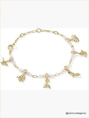 Disney Princess Charm Bracelet, Gold-Plated, Strand Bracelets